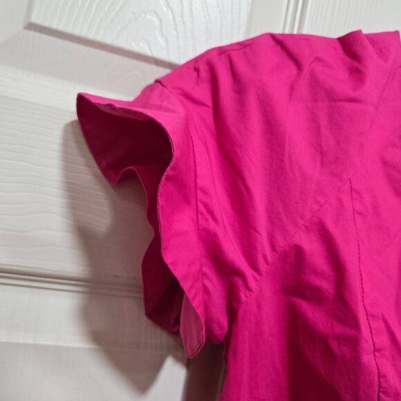 J.Crew Pink Cotton Blend Ruffle Sleeve Sheath Dress Size 2 Style J0997 - Picture 5 of 10
